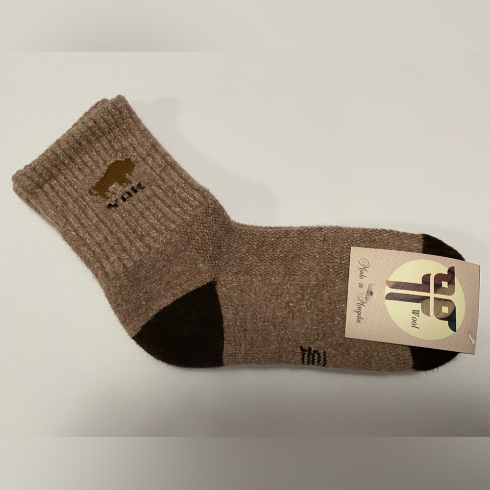 Yak wool blend thermal socks taupe brown 34-36 Mongolia